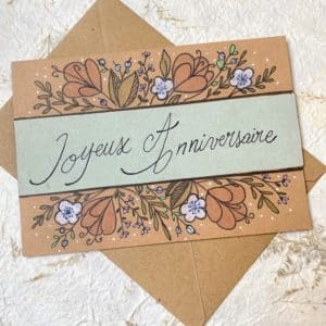 carte de vœux | joyeux anniversaire fleuris