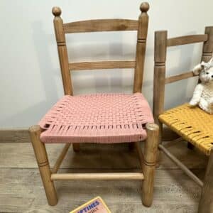 chaises enfant assise macramé rose