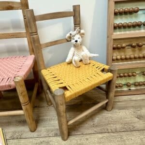 chaises enfant assise macramé rose