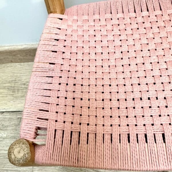 chaises enfant assise macramé rose